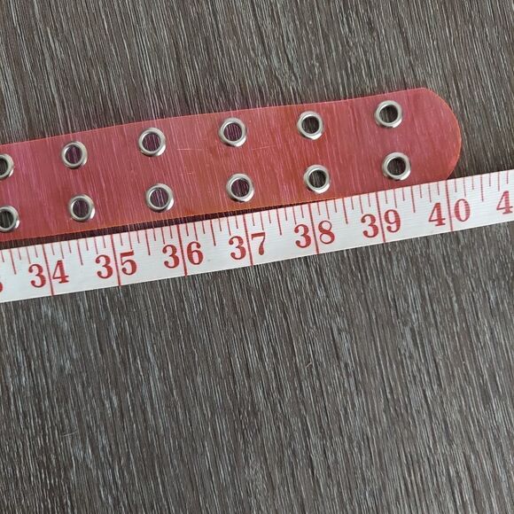 Clear Grommet Belt in Pink 40.5" Long - Picture 4 of 5